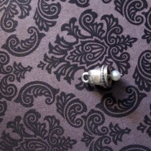 Pandora Silver Bell w/Cultured Pearl Dangle
